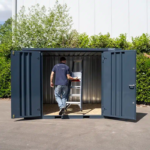 Container 3 x 2 meter Dobbeltdor pa langsiden Antrasitt RAL 7016 - Image 3