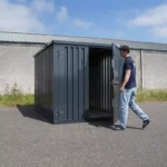 Container 3 x 2 meter Dobbeltdor pa kortsiden Antrasitt RAL 7016 - Bilde 4