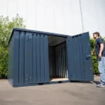 Container 3 x 2 meter Dobbeltdor pa langsiden Antrasitt RAL 7016 - Bilde 4