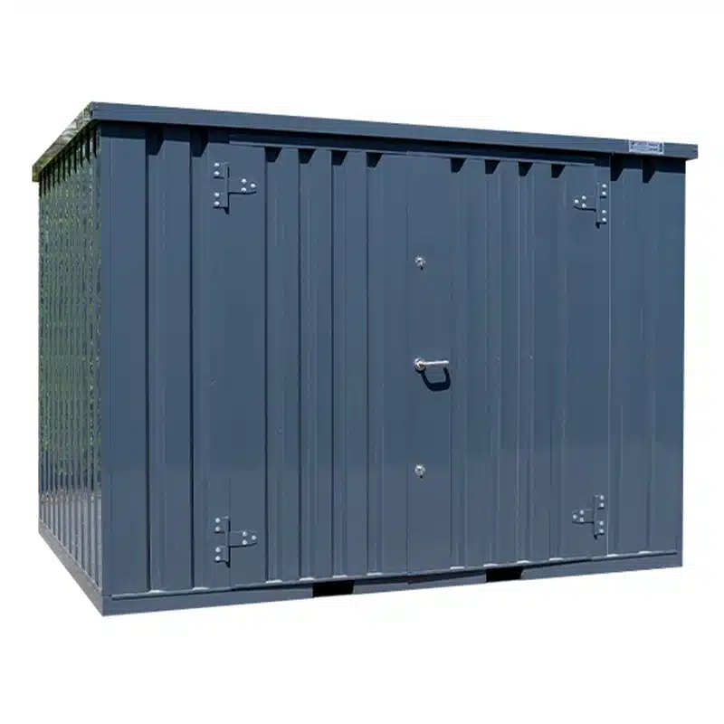 Container 3 x 2 meter Dobbeltdor pa langsiden Antrasitt RAL 7016