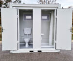 Sanitærbeholder SCDD RAL 9002 Gråhvit | H 2350 x B 2400 x D 1250 mm | 2 dører | med dusj - Bilde 5